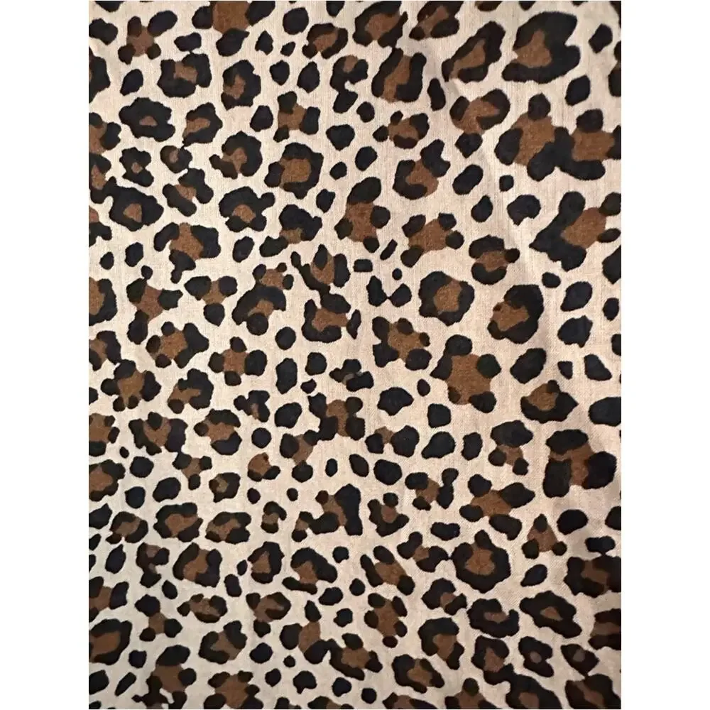 J Crew Animal Print Split Neck Blouse XS Brown Tan CI020 Shirt Top NWT Spring 25